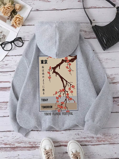 Today Tomorrow Tokyo Flower Festival Hoody Men Women Casual Warm Hoodies Fashion Loose Clothes Fleece Pullover Sweatshirt Couple